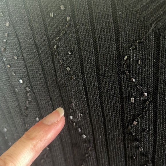 Talbots Petites Black Sequins 100% Silk Sweater Size S - Picture 14 of 15